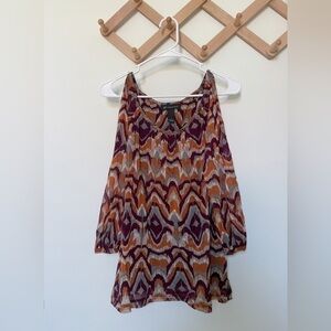 3/$30 INC | Women's Brown and Maroon Colored Blouse
